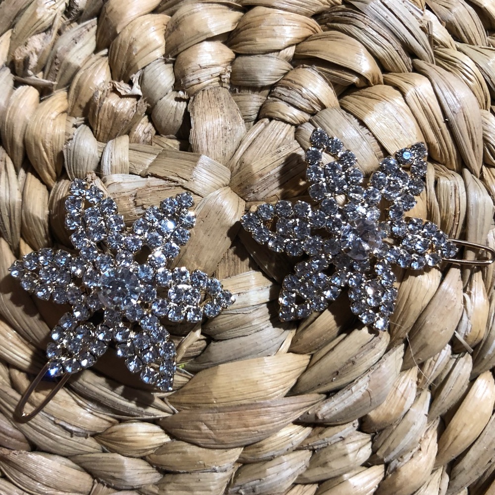 Rhinestone Flower Hair Clip Set